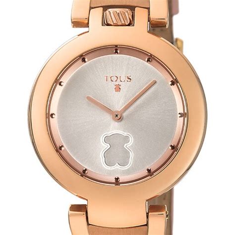 Reloj Crown De Acero IP Rosado Con Correa De Piel Nude TOUS