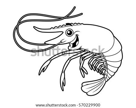 Black White Engraving Illustration Shrimp Circle Stock Vector 77448655