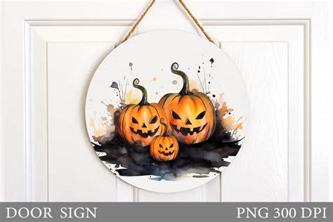 Scary Pumpkin Door Sign Halloween Sign Graphic By Shishkovaiv · Creative Fabrica