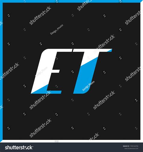 Et Letter Logo Design On Black Stock Vector Royalty Free 1799104759