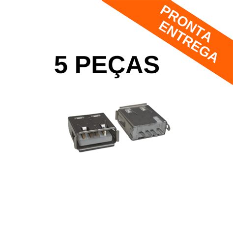 Kit 5 Peças Conector USB Tipo C Fêmea PCI 180 Graus Solda Fio YH