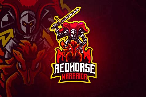 RedHorse Warrior-Mascot &Esport Logo