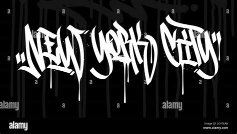 Word New York City Hip Hop mano escrita Graffiti estilo Typografía