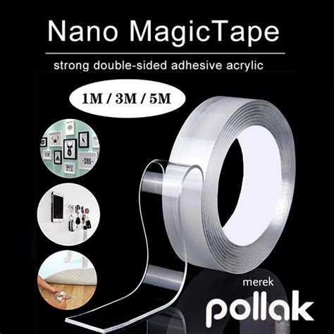 Jual Double Tape Nano Selotip 2 Sisi Transparan Isolasi Bening 1M 3M 5M