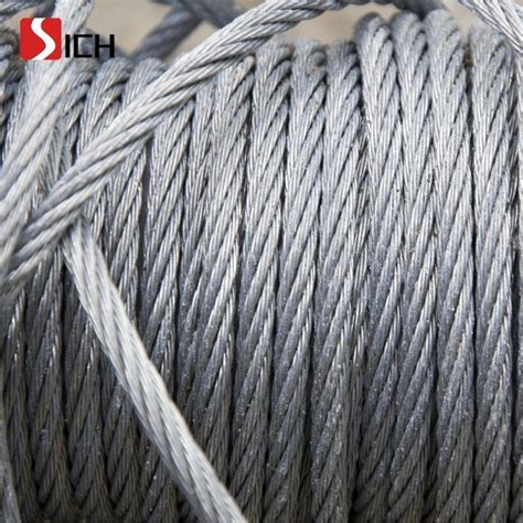 DIN Standard High Tensile High Carbon Galvanized 6 12 Steel Wire Rope