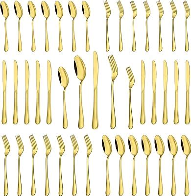 Berglander Gold Cutlery Set 60pcs Service For 12 Titanium Plating