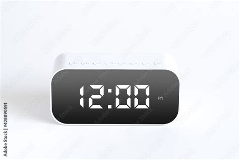 Modern digital clock isolated on white background Stock Photo | Adobe Stock