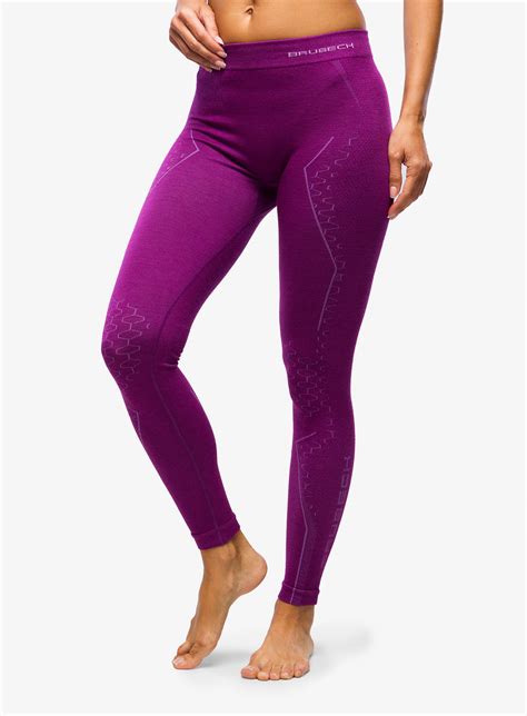 Legginsy Termiczne Damskie Brubeck Extreme Merino Fuchsia