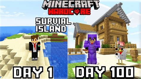 I Survived Days In Minecraft Hardcore On A Survival Island Hindi