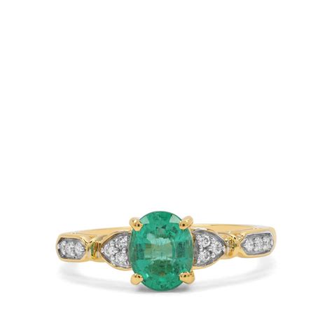 Ethiopian Emerald Diamond K Gold Tomas Rae Ring Mtgw Cts Gemporia