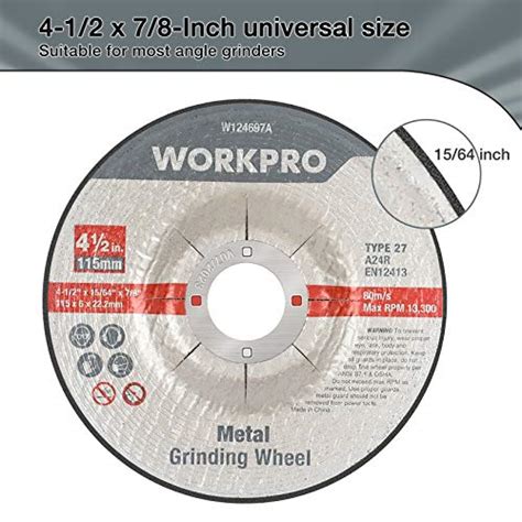 Workpro Metal Grinding Wheels For Angle Grinders Zirconia Abrasive