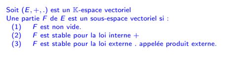 Sous Espaces Vectoriels