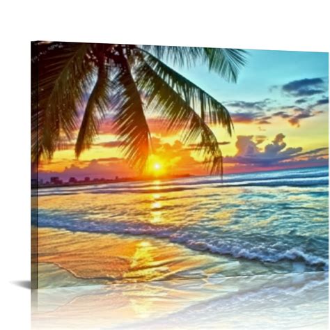 COMIO Beach Canvas Wall Art Seascape Theme Pictures Home Decor Blue