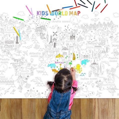 Buy Giant Coloring World Map for Kids Online Thailand | Ubuy