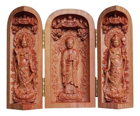 Figura De Buda De Madera Estatua De Buda Feng Shui Cuotas Sin Inter S