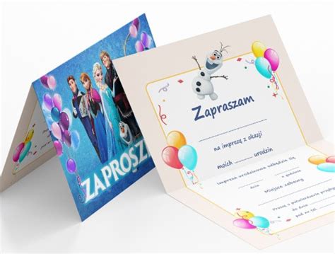 Zaproszenie Frozen Kraina Lodu Na Urodziny Dziecka Koperta Gratis