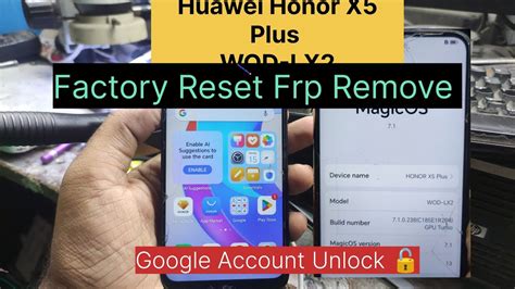 Huawei Honor X Plus Wod Lx Hard Reset Pattern Frp Remove Google