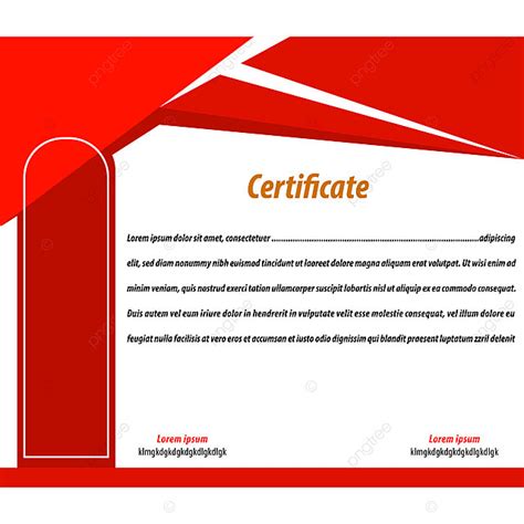 Certificate Template Design Red Template Download on Pngtree