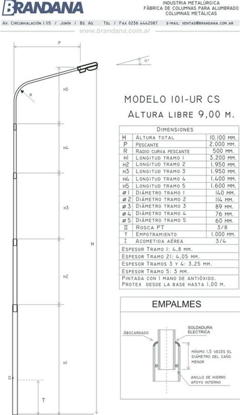 Columna Con Curva 9 M Columnasdealumbrado