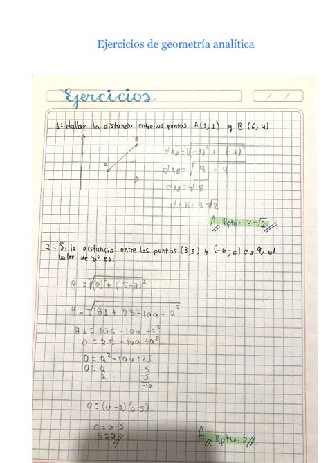 Solution Ejercicios Resueltos De Geometr A Anal Tica Studypool