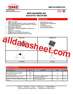 Mbr Datasheet Pdf Smc Diode Solutions Co Ltd