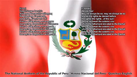 Peru National Anthem Himno Nacional Del Per W Music Vocal Lyrics