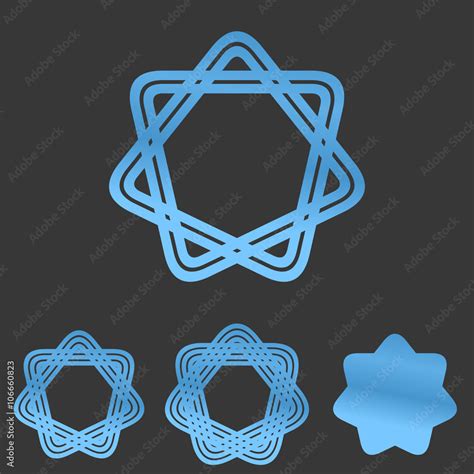 Blue line star logo design set Stock Vector | Adobe Stock