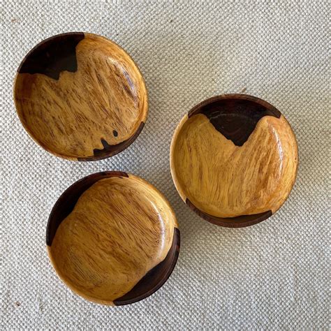 Unique Vintage Hand Turned Wooden Bowls Etsy