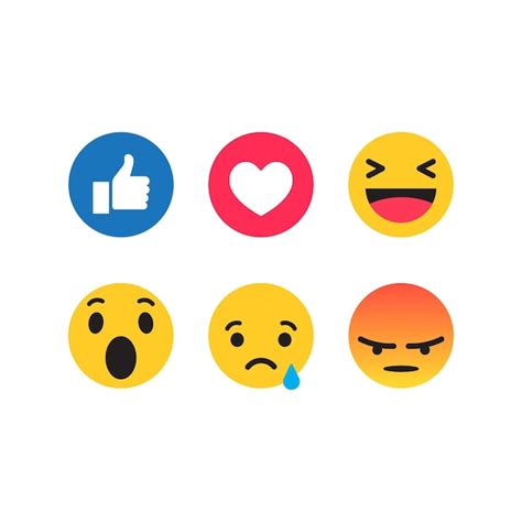 Iconos Emotivos De Las Redes Sociales Iconos De Reacciones Iconos