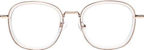 Clear Light Gold Low Bridge Fit Metal Bridge Square Eyeglasses Vista