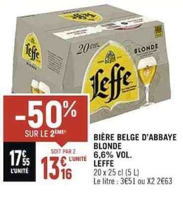 Promo Bi Re Belge D Abbaye Blonde Vol Leffe Chez Spar Icatalogue Fr