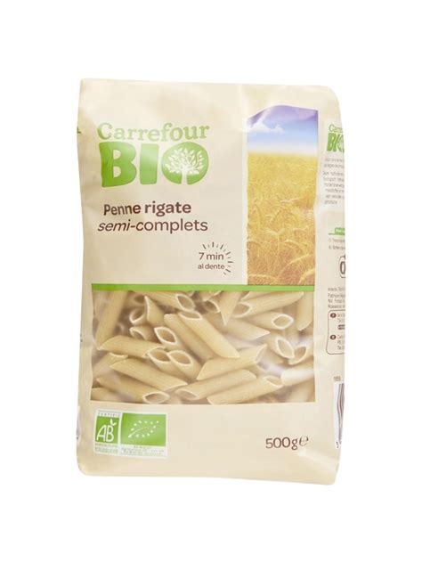 Penne Rigate Semi Complets Carrefour Bio