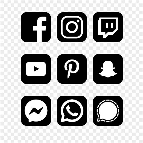 HD White Social Media Logos Icons PNG Citypng