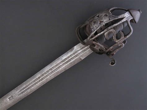 Basket Hilted Scottish Broad Sword With S” Bar Hilt Circa 1700 Alban