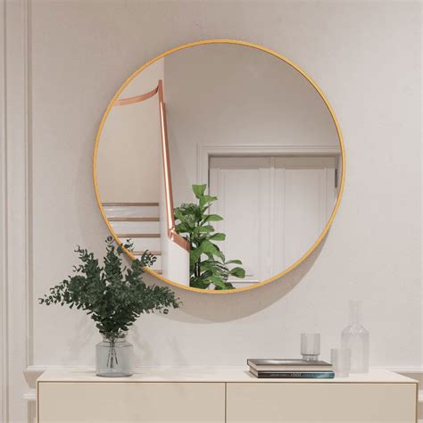 Buy GLSLAND Circle Mirror Gold Round Wall Mirror 18 Inch Round Vanity