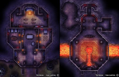 Battlemap The Primordial Forge A 2 Level Lava Powered Runic Forge