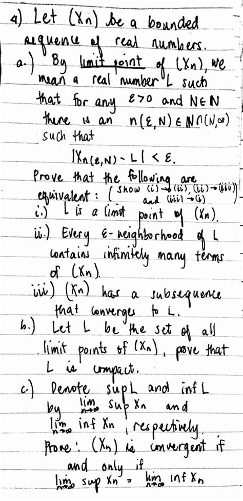 Let Xn Be A Bounded Sequence Of Real Numbers A Chegg