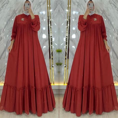 Jual Minno Dress Gamis Jumbo Ukuran S M L Xl Xxl Gamis Wanita