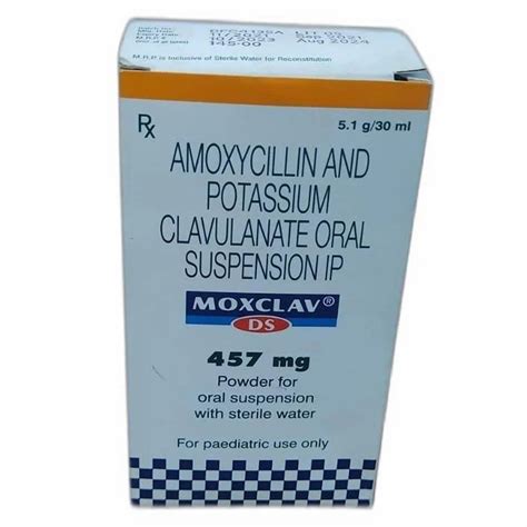 Moxclav Ds Amoxycillin Potassium Clavulanate Oral Suspension Ip 457 Mg At Rs 103 60 Box In Nagpur