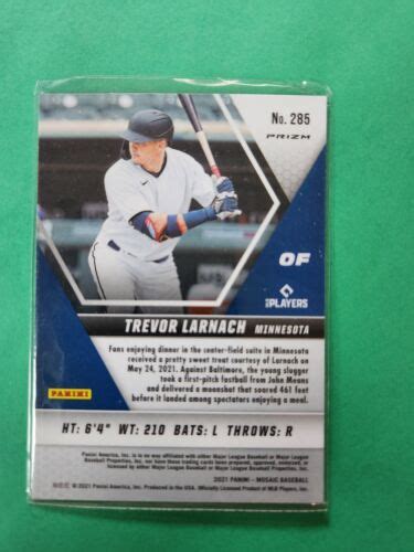 2021 Panini Mosaic Rookie Silver Prizm 285 Trevor Larnach RC For