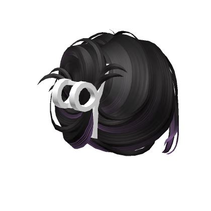 Clipped Messy Hair Bun Black Purple Roblox