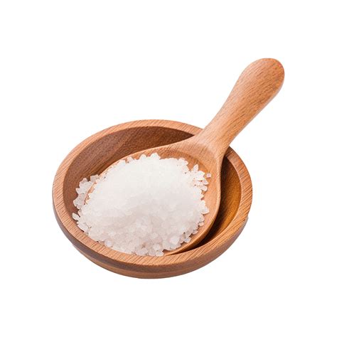 Ai Generated Salt In Woodn Spoon Isolated On Transparent Background