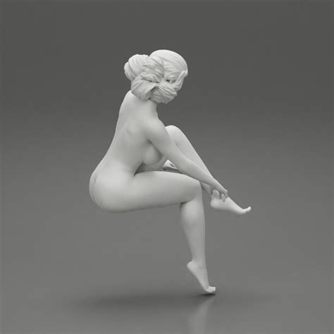 D Printable Naked Sexy Woman Sitting By DGeschaft Miniatures Figures