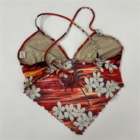 Y K Two Piece Hawaiian Style Bikini Set Tank Top Depop