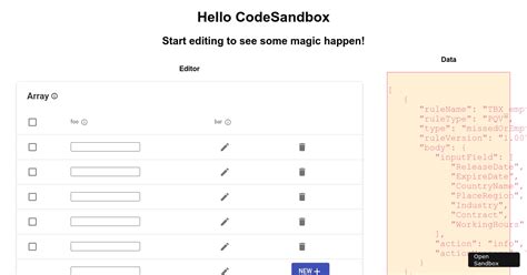 Json Object Editor Test Forked Codesandbox