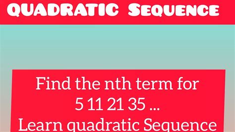 Quadratic Sequences IGCSE Maths 0580 Learn Quadratic Sequences In 1