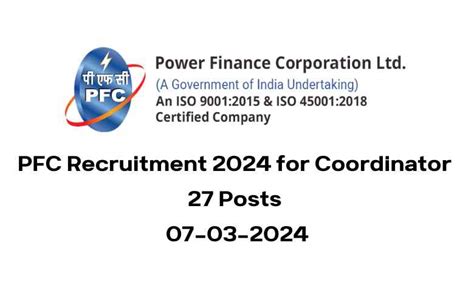 Pfc Recruitment 2024 For Coordinator 27 Posts 07 03 2024