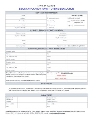 Fillable Online Bidder Application Form Pdf Docx Fax Email Print