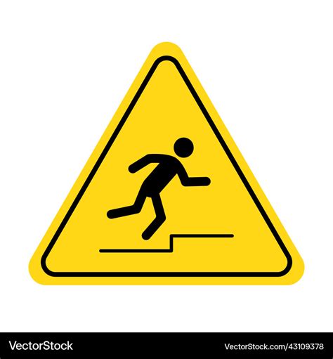 Mind your step icon trip stumble caution sign Vector Image