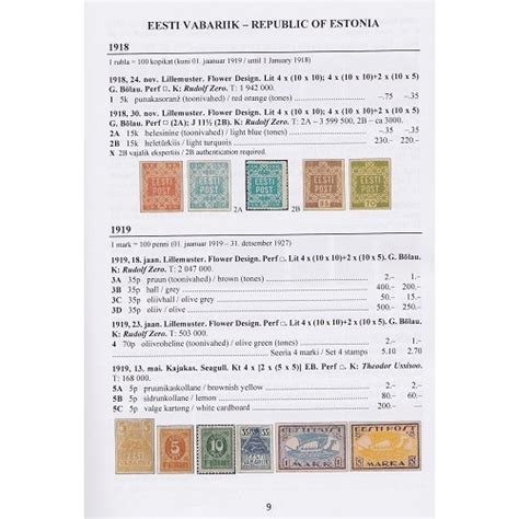 Catalogue Of Estonian Postage Stamps And Postal Stationery